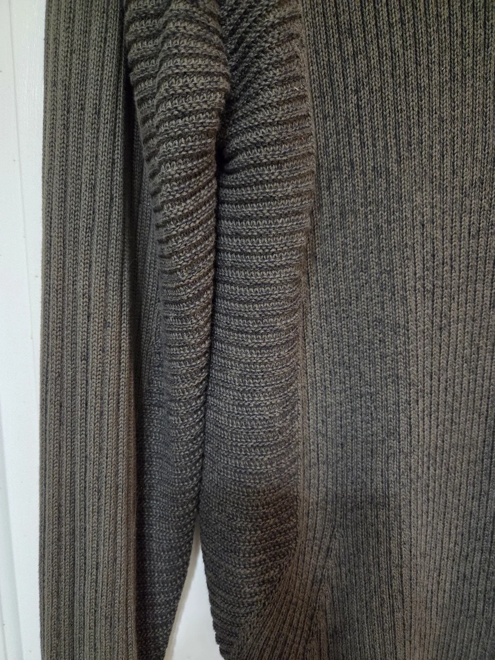 Dark Black By Projerk Raw  Men's Half-Zip Ribbed Sweater - Dark Green